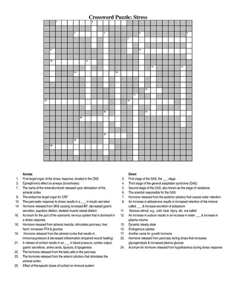 crossword clue for stress|More.